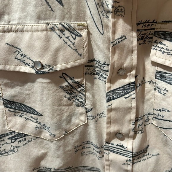 Western Aloha button down t shirt with pearl snaps - Picture 3 of 5